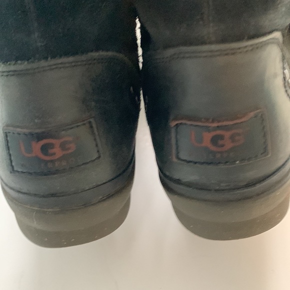 UGG - US 8 tall black boots suede and leather thick lined insulated wate… - Picture 6 of 12